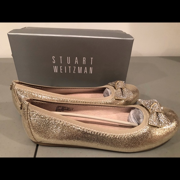 Stuart Weitzman Fannie Glitz Ballet Flat Champagne - Picture 10 of 10